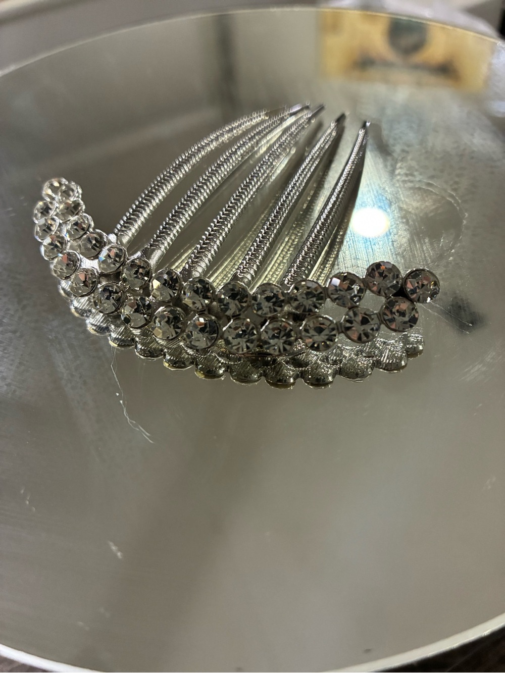 Crystal Rhinestone Hair Comb - Silver - Picture 2 of 9